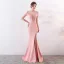 Chic / Belle Couleur Unie Ivoire Robe De Soirée 2019 Trompette / Sirène Bretelles Spaghetti Perlage Gland Sans Manches Dos Nu Fendue devant Longue Robe De Ceremonie