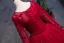 Chic / Beautiful Navy Blue Prom Dresses 2019 A-Line / Princess Scoop Neck Beading Pearl Suede Flower Sequins Long Sleeve Floor-Length / Long Formal Dresses