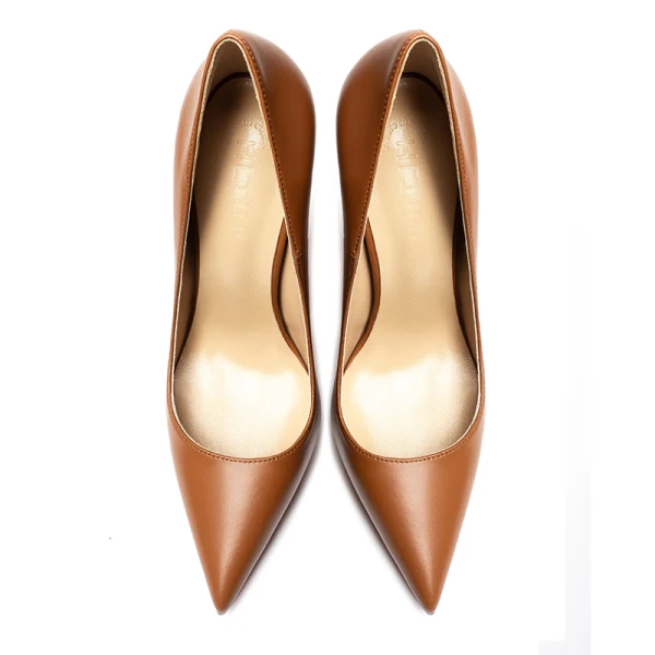 Mode Brun Afton Pumps 2019 Lackläder 12 cm Stilettklackar Spetsiga Pumps