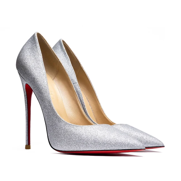 Charming Silver Evening Party Pumps 2019 Sequins 12 cm Stiletto Heels Pointed Toe Pumps