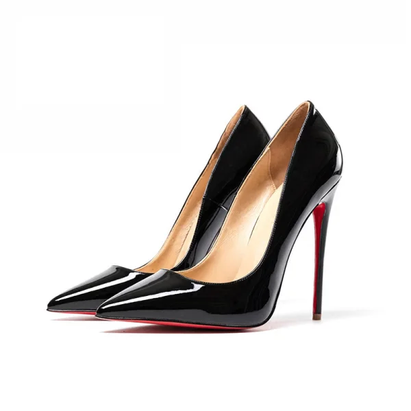 Classy Red Evening Party Pumps 2019 Patent Leather 12 cm Stiletto Heels Pointed Toe Pumps