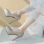 Stylowe / Modne Złote Buty Ślubne 2019 Cekiny 12 cm Szpilki Szpiczaste Ślub Czółenka