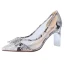 Moderne / Mode Jaune Soirée Escarpins 2019 Faux Diamant 7 cm Talons Aiguilles À Bout Pointu Escarpins