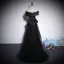 Fashion Black Prom Dresses 2023 Trumpet / Mermaid Off-The-Shoulder Sleeveless Backless Bow Floor-Length / Long Prom Formal Dresses