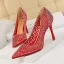 Charmant Doré Soirée Escarpins 2019 Faux Diamant 9 cm Talons Aiguilles À Bout Pointu Escarpins
