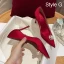 Chinese style Red Pearl Wedding Shoes 2021 Leather 9 cm Stiletto Heels Pointed Toe Wedding Pumps High Heels