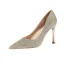 Charmant Champagne Soirée Escarpins 2020 Faux Diamant Paillettes 9 cm Talons Aiguilles À Bout Pointu Escarpins