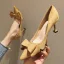 Simple Noire Désinvolte Escarpins 2020 Daim Noeud 7 cm Talons Aiguilles À Bout Pointu Escarpins