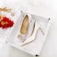 Elegant Ivory Silk Satin Rhinestone Wedding Shoes 2021 8 cm Stiletto Heels Pointed Toe Wedding Pumps High Heels