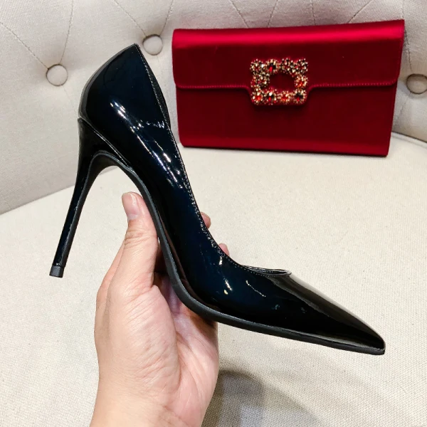 Modest / Simple Nude Office OL Womens Shoes 2020 Patent Leather 10 cm Stiletto Heels Pointed Toe High Heels