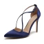 Modest / Simple Champagne Casual Womens Shoes 2020 Leather Satin X-Strap 10 cm Stiletto Heels Pointed Toe High Heels