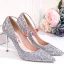 Sparkly Rose Gold Sequins Wedding Shoes 2020 10 cm Stiletto Heels Pointed Toe Wedding Pumps