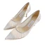 Charmant Ivory / Creme Spitze Brautschuhe 2021 Pailletten 8 cm Stilettos Spitzschuh Hochzeit Pumps Hochhackige