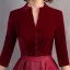 Eleganta Burgundy Mocka Balklänningar 2020 Prinsessa Hög Hals Långärmad Långa Formella Klänningar