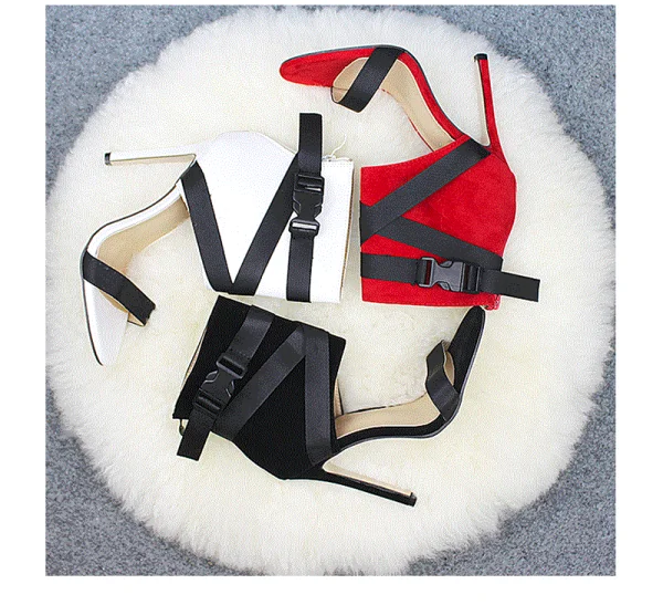 Modest / Simple Red Street Wear Womens Sandals 2021 11 cm Stiletto Heels Open / Peep Toe High Heels Sandals