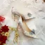 Charming Silver Lace Butterfly Wedding Shoes 2021 Leather Rhinestone 9 cm Stiletto Heels Pointed Toe Wedding Pumps High Heels