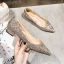 Charmant Argenté Chaussure De Mariée 2020 Paillettes À Bout Pointu Plate Mariage Escarpins