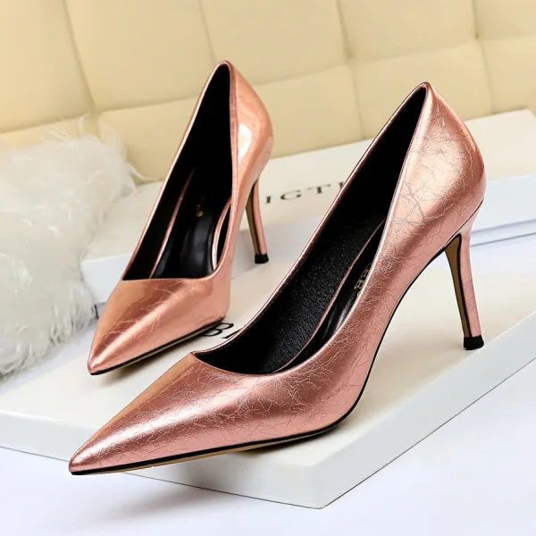 Vintage Dunkelgrün Abend Pumps 2020 8 cm Stilettos Spitzschuh Pumps