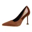 Affordable Burgundy Casual Pumps 2020 Suede 9 cm Stiletto Heels Pointed Toe Pumps