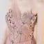 Élégant Nues Robe De Soirée 2018 Princesse En Dentelle Appliques Perle Faux Diamant Une épaule Dos Nu Sans Manches Longueur Cheville Robe De Ceremonie