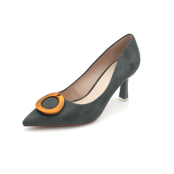 Chic / Belle Noire Désinvolte Escarpins 2020 Daim 7 cm Talons Aiguilles À Bout Pointu Escarpins