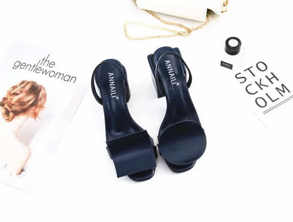 Ovanlig Mode Elfenben Casual Gatukläder Sandaler Dam 2020 8 cm Tjocka Klackar Peep Toe Sandaler
