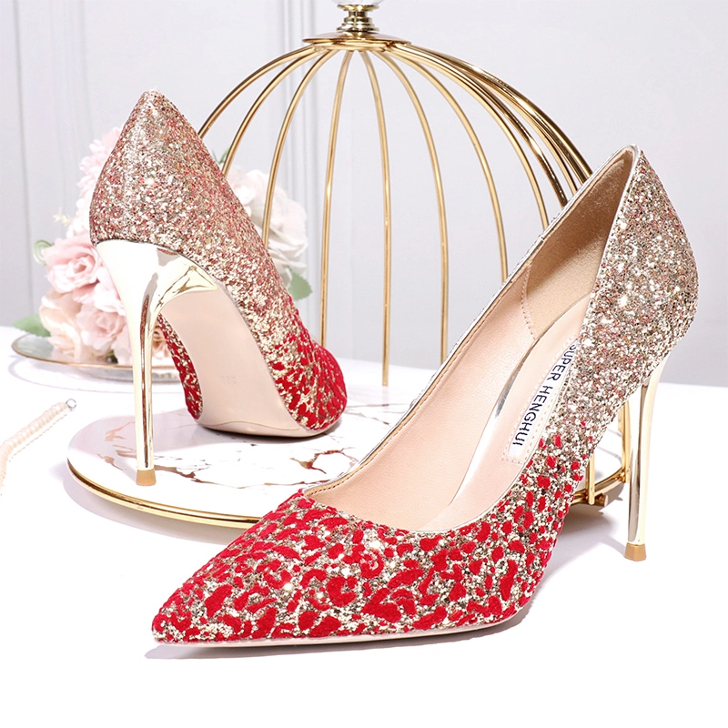Gradient Color High Heels Slip on, 3D Sparkling Glitter Dress Shoes Pointed  Toe Women Pumps Formal Shoes Wedding Shoes Sexy Stiletto Fashion Shoes  Esg14068 - China Shoes and High Heels Shoes price