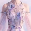 Elegant Pearl Pink Evening Dresses  2018 A-Line / Princess Scoop Neck Strapless Long Sleeve Appliques Lace Beading Rhinestone Chapel Train Ruffle Backless Formal Dresses