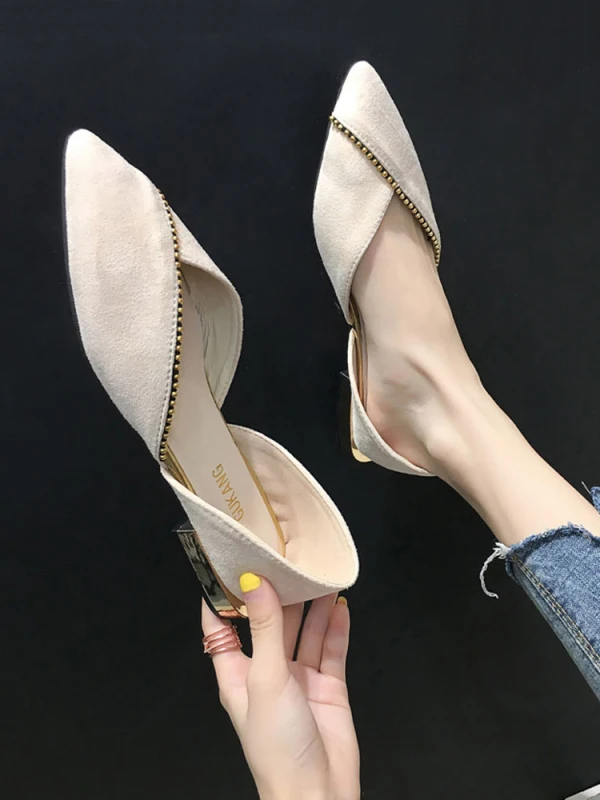 Modest / Simple Black Casual Suede Flat Womens Shoes 2020 Pointed Toe