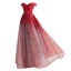 Scintillantes Sexy Dégradé De Couleur Rouge Robe De Bal 2021 Princesse De l'épaule Glitter Paillettes Sans Manches Dos Nu Longue Robe De Ceremonie