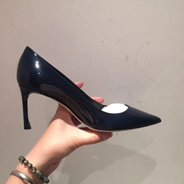 Enkel Elfenben Kontor OL Pumps 2020 Patent Lær 7 cm Stiletthæler Spisse Pumps