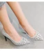 Glittrande Silver Brudskor 2020 Läder Rhinestone Paljetter 10 cm Stilettklackar Spetsiga Bröllop Pumps