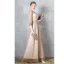 Charming Burgundy Evening Dresses  2020 A-Line / Princess Scoop Neck Star Sequins Ruffle 3/4 Sleeve Floor-Length / Long Formal Dresses