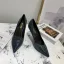 Schöne Marineblau Strassenmode Leder Pumps 2020 Schlangenhautmuster 7 cm Stilettos Spitzschuh Pumps