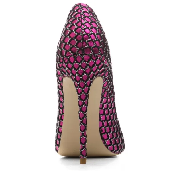 Mode Fuchsia Fest Pumps 2020 12 cm Stilettklackar Spetsiga Pumps