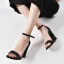 Abordable Noire Vêtement de rue Sandales Femme 2020 Brodé Fleur 9 cm Talons Épais Peep Toes / Bout Ouvert Sandales