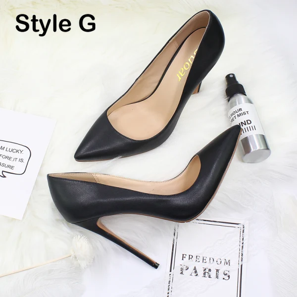 Enkel Hvit PU Gateklær Pumps 2020 12 cm Stiletthæler Spisse Pumps