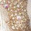 Glittrande Aftonklänningar 2017 Ärmlös Beading Kristall Paljetter Chiffong Rhinestone Tassel Formella Klänningar Svep Tåg