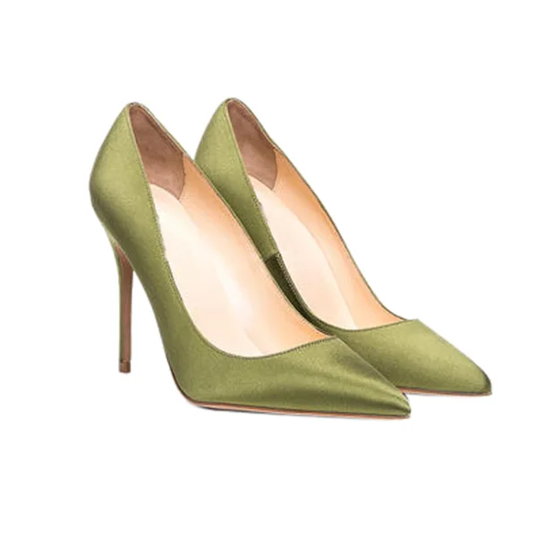 Enkla Gul Casual Pumps 2020 10 cm Stilettklackar Spetsiga Pumps
