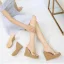 Transparent Aprikos / Beige Stranden Sandaler Dam 2020 11 cm Kilklackar Peep Toe Sandaler