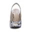 Chic / Beautiful White Street Wear Slingbacks Snakeskin Print Womens Sandals 2020 11 cm Stiletto Heels Open / Peep Toe Sandals