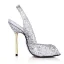 Chic / Belle Argenté Paillettes Slingbacks Sandales Femme 2020 11 cm Talons Aiguilles Peep Toes / Bout Ouvert Sandales