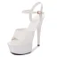 Sexy Schwarz Karneval Club Sandalen Damen 2020 Knöchelriemen 15 cm Stilettos Peeptoes Sandaletten