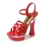 Fashion Black Street Wear Womens Sandals 2020 Ankle Strap 14 cm Thick Heels Open / Peep Toe Sandals