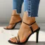 Sexy Orange Casual Womens Sandals 2020 Ankle Strap 10 cm Stiletto Heels Open / Peep Toe Sandals