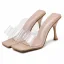 Transparent Beige Désinvolte Noeud Sandales Femme 2020 9 cm Talons Aiguilles Peep Toes / Bout Ouvert Sandales