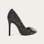 Scintillantes Noire Soirée Paillettes Faux Diamant Escarpins 2021 Cuir 10 cm Talons Aiguilles À Bout Pointu Escarpins Talons Hauts