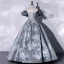 Chic / Belle Gris Robe De Bal 2022 Bustier Gonflée Manches Courtes Paillettes Dos Nu Longue Robe De Ceremonie