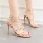 Sexy Gold Rave Club Rivet Womens Sandals 2020 T-Strap 10 cm Stiletto Heels Open / Peep Toe Sandals