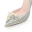 Fashion Champagne Wedding Shoes 2020 Rhinestone Pearl 12 cm Stiletto Heels Pointed Toe Wedding Pumps